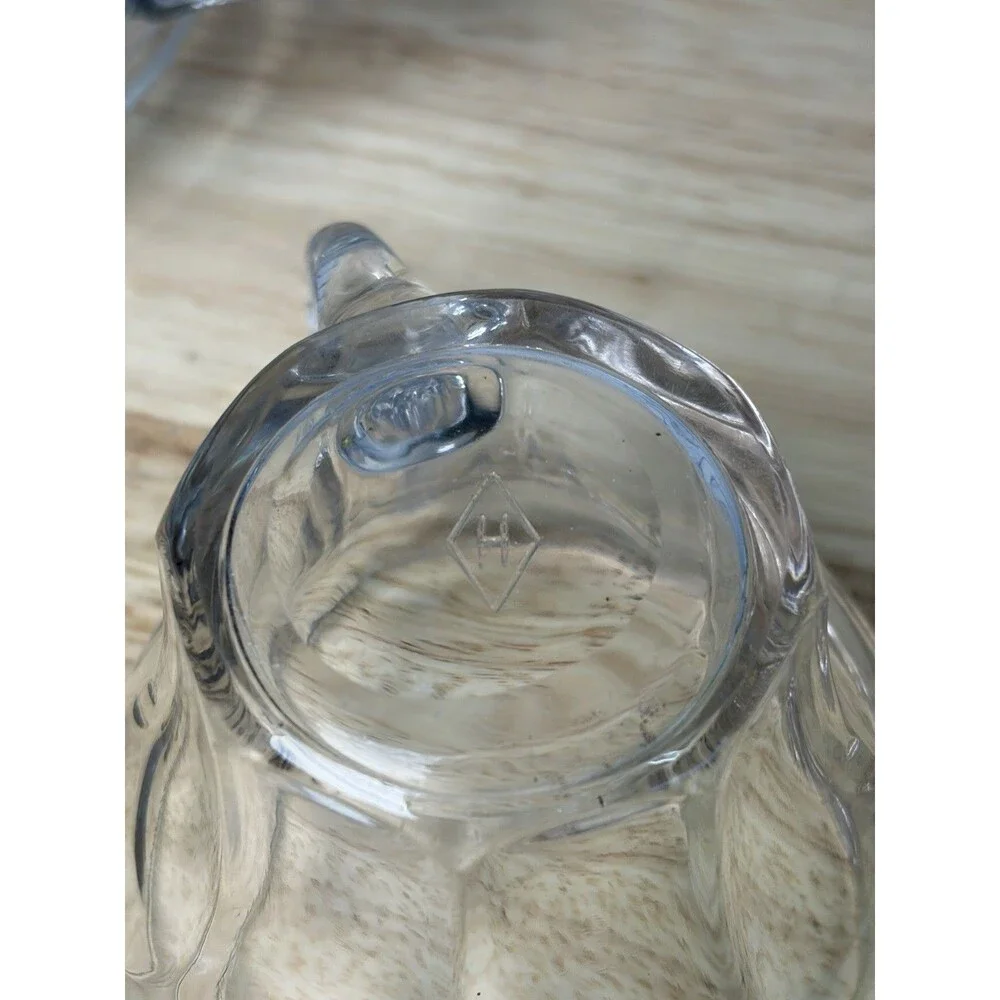 Heisey Glass Plantation Pineapple Round Covered Butter Dish + Punch Cup Vintage